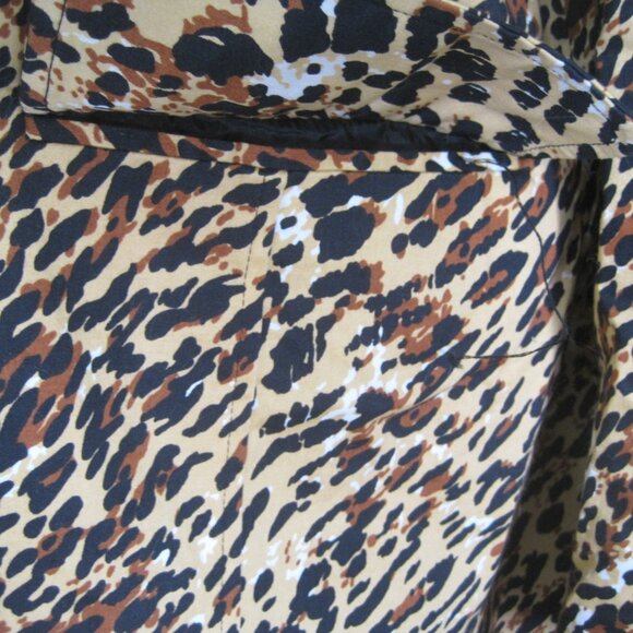 WORTHINGTON Stretch Women's XL Leopard Print Above the Knee Button Lined Coat - Picture 6 of 7